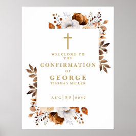 Rustieke herfst bloemige bevestiging welkomstbord poster