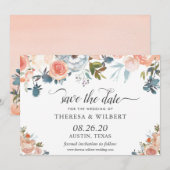 Rustieke Herfst Bloemige Bewaar de Datum Save The Date (Voorkant / Achterkant)
