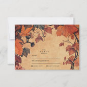 Rustieke Herfst Bloemige Bruiloft RSVP Kaartje (Voorkant)
