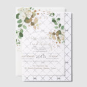 Rustieke Herfst Bloemige Eucalyptus Bruiloft Vellum Uitnodigingen (Offset (Uitnodiging))