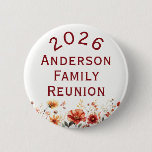 Rustieke Herfst Bloemige Gepersonaliseerde Familie Ronde Button 5,7 Cm