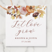 Rustieke herfst bloemige Laat liefde groeien huwel Bedankjes Labels (Voorkant)