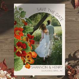 Rustieke herfst bloemige moderne trouw save the da kaart