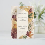Rustieke herfst bloemige save the date kaart (Staand voorkant)