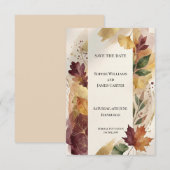 Rustieke herfst bloemige save the date kaart (Voorkant / Achterkant)