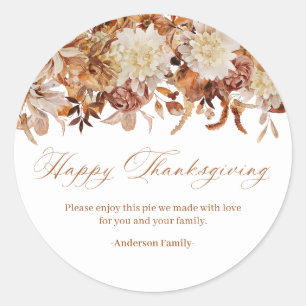 Rustieke herfst bloemige Thanksgiving sticker