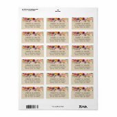 Rustieke herfst bloemige trouw retouradres etiket (Full Sheet)