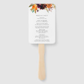 Rustieke herfst bloemige trouwprogramma handwaaier (Achterkant)