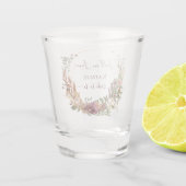 Rustieke herfst bloemrijke bruidsdouche shot glas (Achterkant)