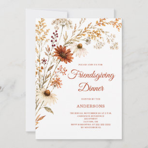 Rustieke herfst bloemrijke Friendsgiving Kaart