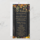 Rustieke herfst bloemrijke gouden script bruilofts (Voorkant)