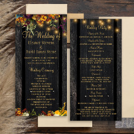 Rustieke herfst bloemrijke gouden script bruilofts