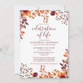 Rustieke herfst bloemrijke viering van het leven r kaart (Voorkant)