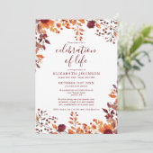 Rustieke herfst bloemrijke viering van het leven r kaart (Staand voorkant)