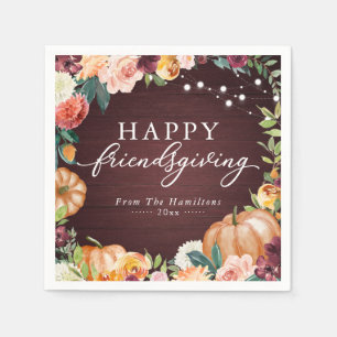 Rustieke Herfst Bloemstuk Friendsgiving Eetservett Servet