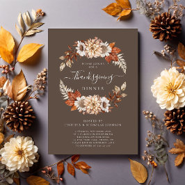 Rustieke herfst bloemstuk Thanksgiving diner Kaart