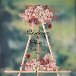 Rustieke Herfst Blooms Cream Waterverf Acryl Bord