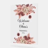 Rustieke Herfst Blooms Cream Waterverf Acryl Bord (Hoek)