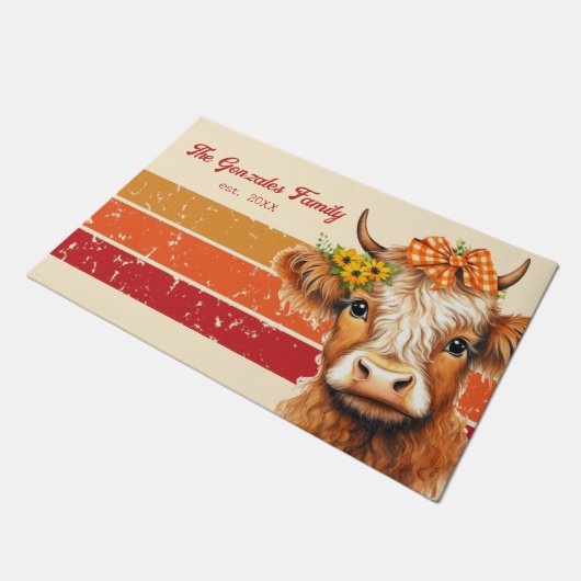 Rustieke Herfst Boerderij Familie Hoogland Koe Deu Deurmat (Schuin)