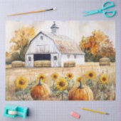 Rustieke herfst Boerderij Landschap Decoupage Tissuepapier (Craft)