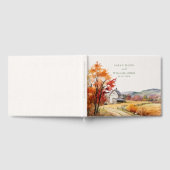 Rustieke herfst boerderij linnen print bruiloft ga gastenboek (Volledig)