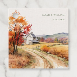 Rustieke herfst boerderij linnen print bruiloft gu bedankjes labels