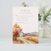 Rustieke herfst boerderij linnen print bruiloft RS Informatiekaartje (Staand voorkant)