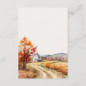 Rustieke herfst boerderij linnen print bruiloft RS Informatiekaartje (Achterkant)