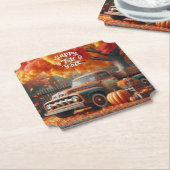 Rustieke/ herfst boerderij truck kartonnen onderzetters (Gekanteld)