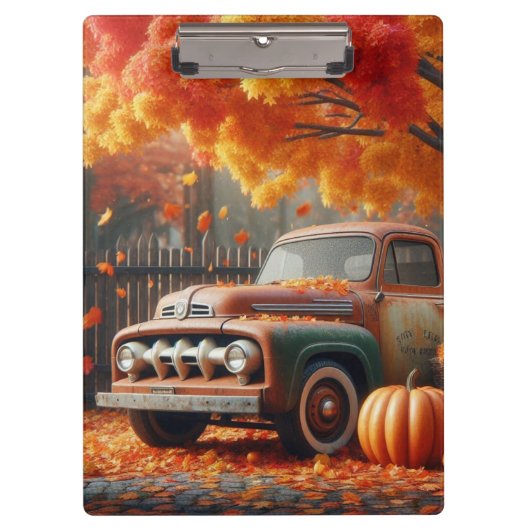 Rustieke/ herfst boerderij truck klembord (Voorkant)