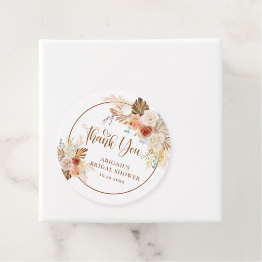 Rustieke Herfst Boho Arch Pampas Grass Vrijgezelle Bedankjes Labels (In situ)