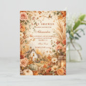 Rustieke herfst boho baby shower kaart (Staand voorkant)