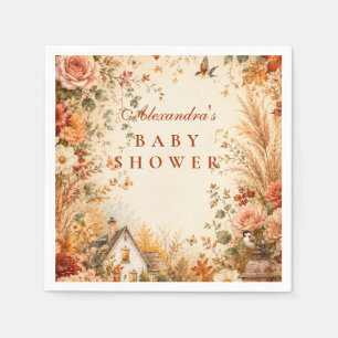 Rustieke herfst boho baby shower servet