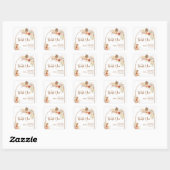 Rustieke Herfst Boho Boog Pampas Gras Bruids Bruil Vierkante Sticker (Vel)