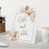 Rustieke Herfst Boho Boog Pampas Gras Geschenken e Reclamebord Met Voetstuk (Insitu)