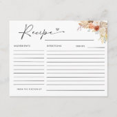 Rustieke Herfst Boho Boog Pampas Grass Recept Kaar Informatiekaartje (Voorkant)