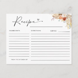 Rustieke Herfst Boho Boog Pampas Grass Recept Kaar Informatiekaartje