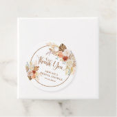 Rustieke herfst boho boog pampasgras bruidsdouche bedankjes labels (In situ)