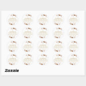 Rustieke Herfst Boho Botanisch Modern Bevestiging Ronde Sticker (Vel)