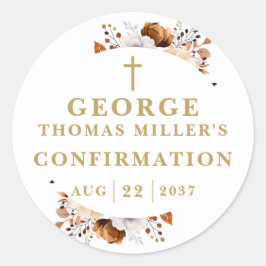 Rustieke Herfst Boho Botanisch Modern Bevestiging Ronde Sticker