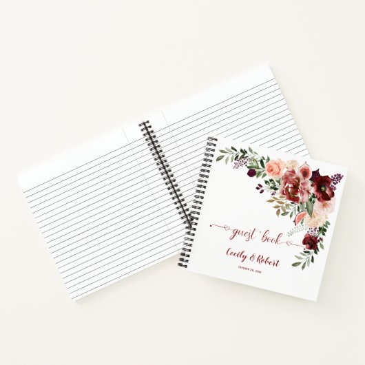 Rustieke herfst Boho bruiloft gastenboek Notitieboek (Binnen)