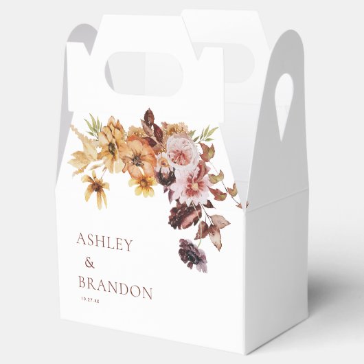 Rustieke Herfst Boho Floral Bruiloft Bedankdoosjes (Geopend)