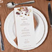 Rustieke Herfst Boho Floral bruiloft diner Menu