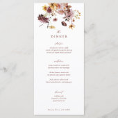 Rustieke Herfst Boho Floral bruiloft diner Menu (Voorkant)