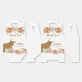 Rustieke Herfst Boho Floral Highland Koe Baby show Bedankdoosjes (Ongevouwen)