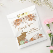 Rustieke Herfst Boho Floral Highland Koe Baby show Bedankzakje (Gezegeld)