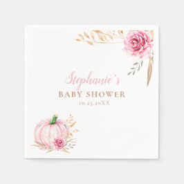 Rustieke herfst boho pompoen baby meisje douche servet