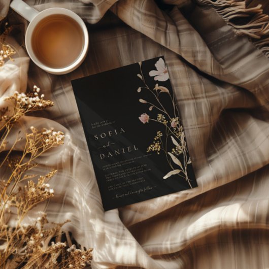 Rustieke Herfst Boho Waterverf bruiloft Kaart