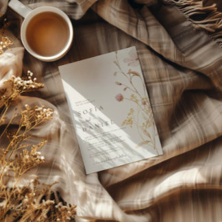 Rustieke Herfst Boho Waterverf bruiloft Kaart