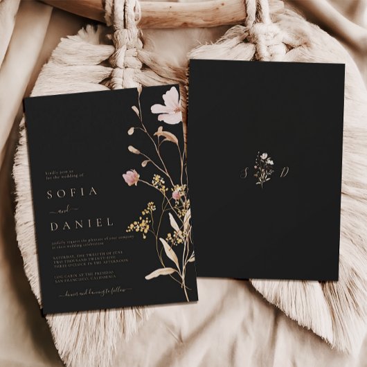 Rustieke Herfst Boho Waterverf bruiloft Kaart